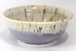 Porcelain bowl with Lavender Mist and Winterwood glazes.
