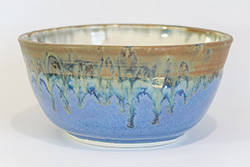 Porcelain bowl with Muddy Waters and Texture Blue glazes