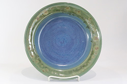 Porcelain dish with Texture Blue, Texture Emerald, and Desert Dusk glazes